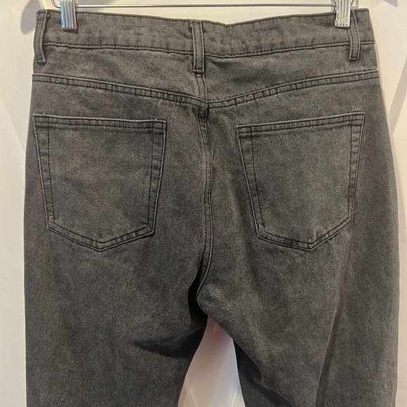 Adika Davis Distressed Black Grey Jeans Size Large NWT - Picture 6 of 11